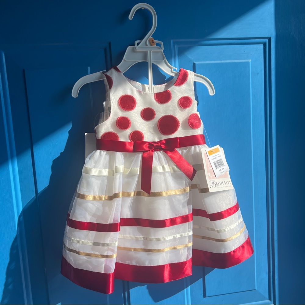 Bonnie Baby Red and White Polka Dot Dress
